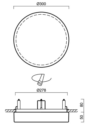 OSMONT DEL63116 DELIA V1 stropní/nástěnné plastové polovestavné svítidlo bílá IP44 2700-6500 K 18W LED