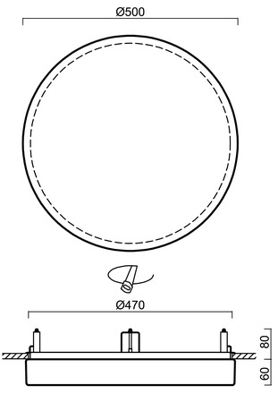 OSMONT DEL69846 DELIA CV3 stropní/nástěnné plastové polovestavné svítidlo bílá / bílo - černá IP44 4000 K 49W LED DALI