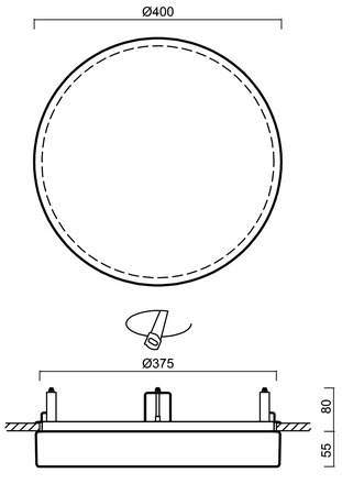OSMONT DEL69868 DELIA CV2 stropní/nástěnné plastové polovestavné svítidlo bílá / bílo - černá IP44 4000 K 27W LED DALI HF