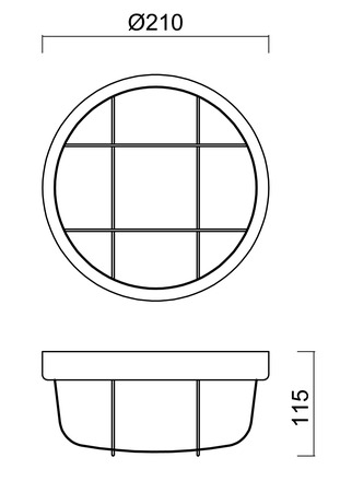 OSMONT ELE50024 ELEKTRA 3 K stropní/nástěnné průmyslové plastové svítidlo hnědá / čirá IP54 60W E27