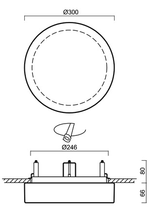 OSMONT ELS59383 ELSA V2 stropní/nástěnné skleněné polovestavné svítidlo bílá IP44 3000 K 11W LED DALI HF