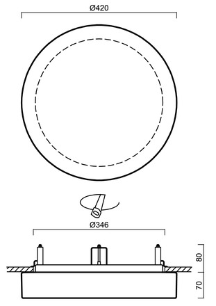OSMONT ELS63094 ELSA V4 stropní/nástěnné skleněné polovestavné svítidlo bílá IP44 2700-6500 K 29W LED