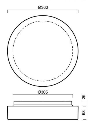 OSMONT ELS70912 ELSA 3 IP stropní/nástěnné skleněné svítidlo bílá IP65 4000 K 19W LED nouzové kombinované 3 h