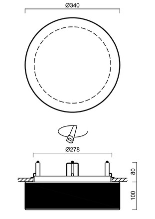 OSMONT ERI63151 ERIS CV2 stropní/nástěnné skleněné polovestavné svítidlo bílá / bílo - černá IP44 2700-6500 K 18W LED