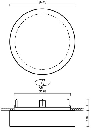 OSMONT ERI67142 ERIS V3 stropní/nástěnné skleněné polovestavné svítidlo bílá IP44 3000 K 33W LED DALI HF