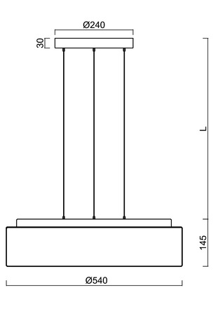 OSMONT ERI67411 ERIS LE4 závěsné skleněné svítidlo černá / bílá IP40 3000 K 47W LED DALI