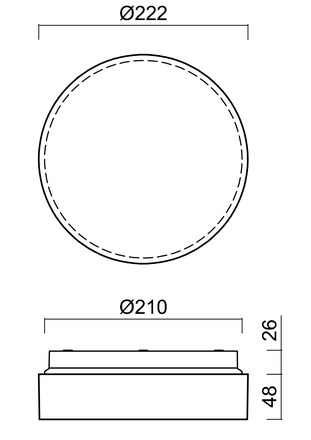 OSMONT IRI71073 IRIDA 1 stropní/nástěnné plastové svítidlo IP65 3000/4000 K 9W LED DALI
