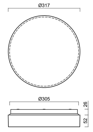 OSMONT IRI71597 IRIDA 3 stropní/nástěnné plastové svítidlo IP65 4000 K 14W LED DALI HF