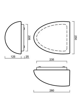 OSMONT LYR46122 LYRA 1 nástěnné skleněné svítidlo bílá IP43 60W E27 HF