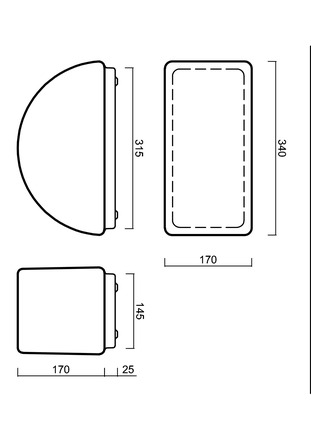 OSMONT NEV46124 NEVA 2 stropní/nástěnné skleněné svítidlo bílá IP43 75W E27 HF
