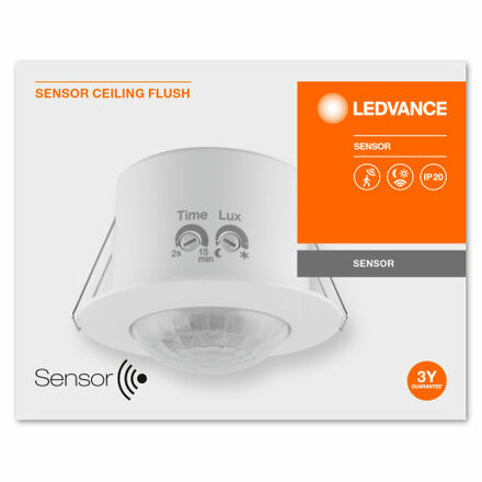 LEDVANCE SENSOR CEILING FLUSH  360DEG IP20 WT 4058075240315