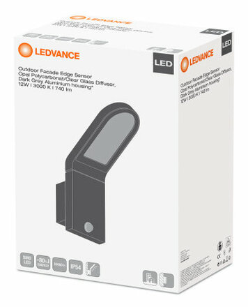 LEDVANCE O FACADE EDGE SENSOR 12 W 3000 K IP54 S GY 4058075074798