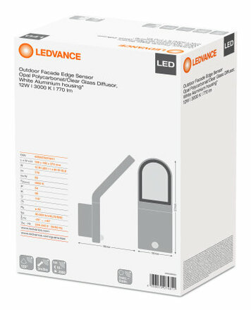 LEDVANCE O FACADE EDGE SENSOR 12 W 3000 K IP54 S WT 4058075074811