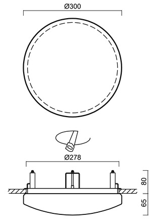 OSMONT SAG63118 SAGITA V1 stropní/nástěnné plastové polovestavné svítidlo bílá IP44 2700-6500 K 18W LED