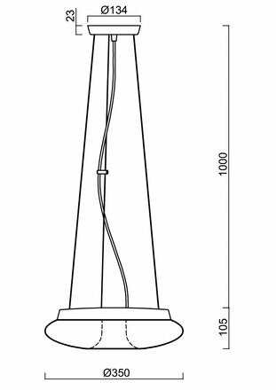 OSMONT SAT60951 SATURN L1 závěsné skleněné svítidlo černá / bílá IP20 4000 K 16W LED