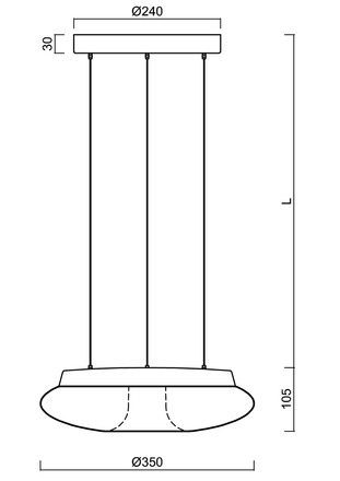 OSMONT SAT67428 SATURN LE1 závěsné skleněné svítidlo černá / bílá IP20 3000 K 16W LED