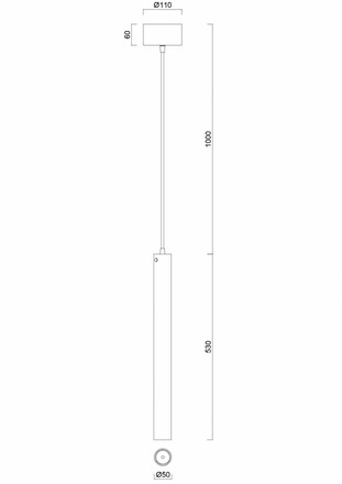 OSMONT SUB60002 SUBRA S1 závěsné plastové svítidlo černá / bílá IP20 3000 K 12W LED