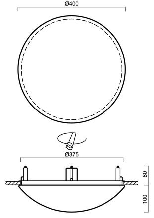 OSMONT TIT65540 TITAN V2 stropní/nástěnné plastové polovestavné svítidlo bílá IP44 4000 K 33W LED DALI HF