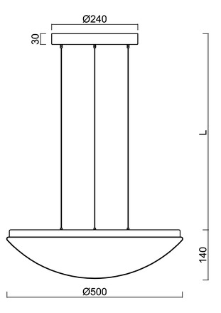 OSMONT TIT68013 TITAN LE3 závěsné plastové svítidlo bílá IP40 3000 K 35W LED DALI