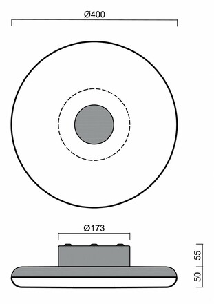OSMONT ZET60502 ZETA 1 FP stropní/nástěnné plastové svítidlo černá IP40 4000 K 31W LED