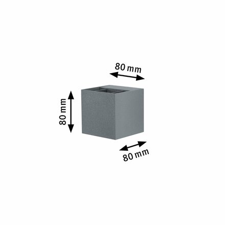 Paulmann nástěnné svítidlo LED Cybo hranaté 2x3W šedá 80x80mm 180.00 P 18000