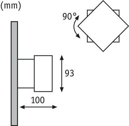 Paulmann nástěnné svítidlo LED Cybo hranaté 2x3W bílá 100x100mm 180.03 P 18003