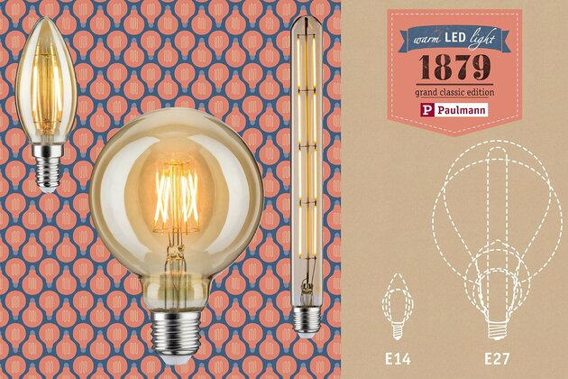 Paulmann LED Vintage-trubka 2W E14 zlatá zlaté světlo 285.26 P 28526