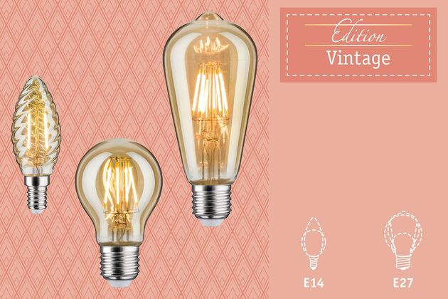 PAULMANN Vintage Edition Standard 230V E27 Non Dim E27 230V 4,8W 1800K zlatá