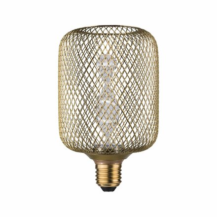 PAULMANN Kovic Glow Standard 230V LED žárovka Zyl E27 Helix 3,5W 1800K mosaz 290.84