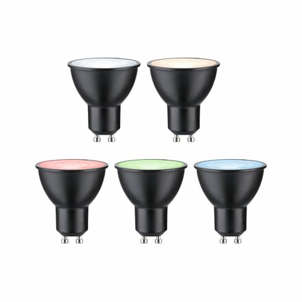 PAULMANN Standard 230V Smart Home Zigbee 3.0 LED reflektor GU10 4,8W RGBW+ stmívatelné černá mat