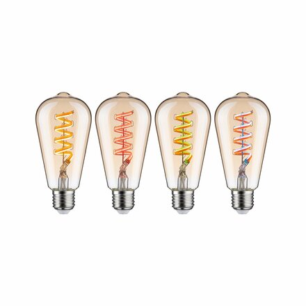 PAULMANN Filament 230V Smart Home Zigbee 3.0 LED žárovka ST64 E27 3x6,3W RGBW+ stmívatelné zlatá