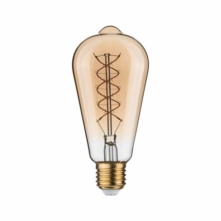 PAULMANN Rustic Shine Standard 230V LED žárovka E27 Filament S-Form 4,2W 1800K stmívatelné zlatá