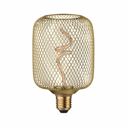 PAULMANN Kovic Glow Standard 230V LED žárovka Zyl E27 4W 1800K stmívatelné mosaz