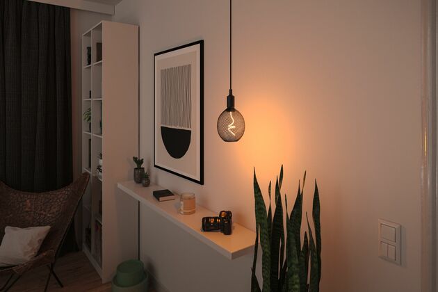 PAULMANN Kovic Glow Standard 230V LED Globe E27 4W 1800K stmívatelné černá