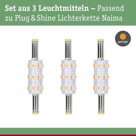 PAULMANN Plug &amp; Shine LED náhradní moduly do řetězu Naima 3ks sada 2200K 90lm