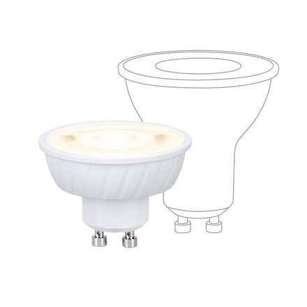 PAULMANN Standard 230V LED reflektor GU10 Flat 37mm 4,9W 2700K bílá