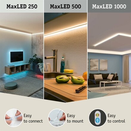 PAULMANN MaxLED 1000 LED Strip měnitelná bílá základní sada 1,5m IP44 17W 1020lm/m 108LEDs/m 40VA 705.31