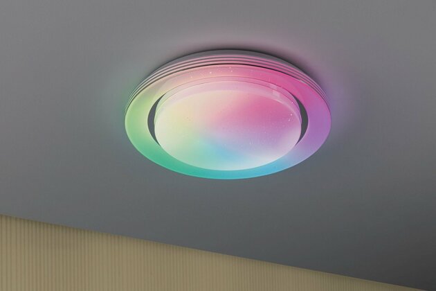 PAULMANN LED stropní svítidlo Rainbow efekt duhy RGBW 230V 22W chrom/bílá