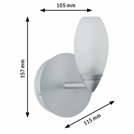 Paulmann nástěnné svítidlo Carina IP44 1-ramenné chrom mat bez zdroje světla, max. 28W G9 708.38 P 70838