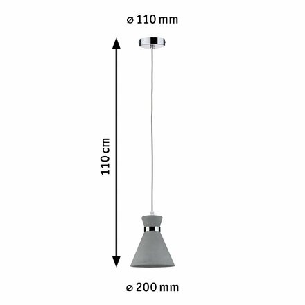 Paulmann závěsné svítidlo Verve IP44 1-ramenné beton/chrom 708.90 P 70890