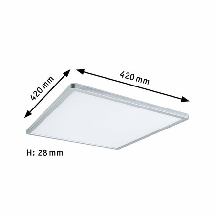 PAULMANN LED Panel 3-krokové-stmívatelné Atria Shine hranaté 420x420mm 2700lm 3000K matný chrom