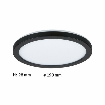 PAULMANN LED Panel Atria Shine kruhové 190mm 1340lm 3000K černá