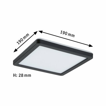 PAULMANN LED Panel Atria Shine hranaté 190x190mm 1360lm 3000K černá