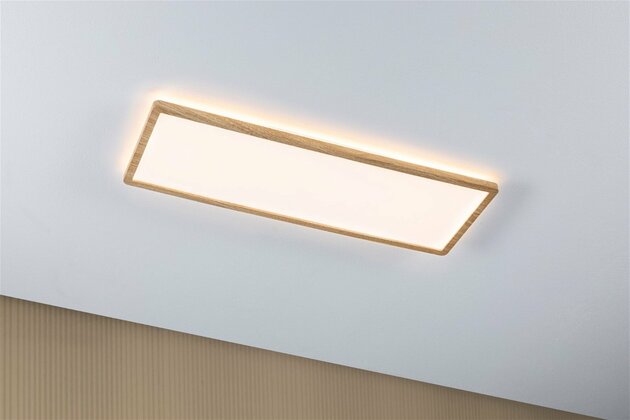 PAULMANN LED Panel Atria Shine Backlight IP44 hranaté 580x200mm 22W 3000K design dřevo 710.31