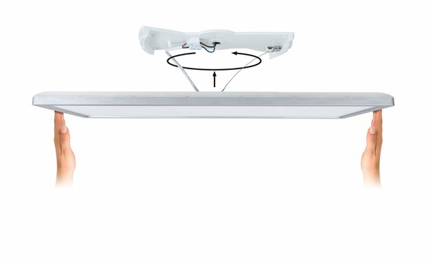 PAULMANN LED Panel Atria Shine Backlight IP44 hranaté 580x200mm 22W 3000K design dřevo 710.31