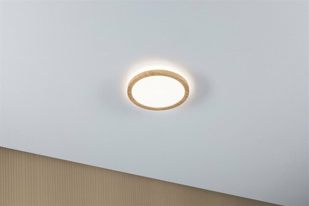 PAULMANN LED Panel Atria Shine Backlight IP44 kruhové 190mm 11,2W 4000K design dřevo 710.32