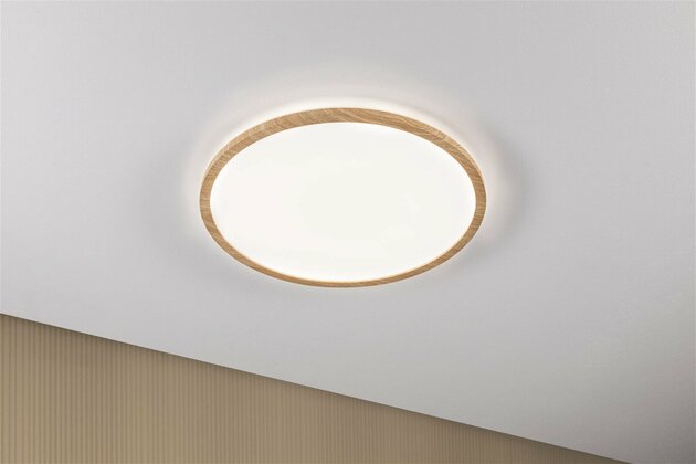 PAULMANN LED Panel Atria Shine Backlight IP44 kruhové 420mm 22W 4000K design dřevo 710.34