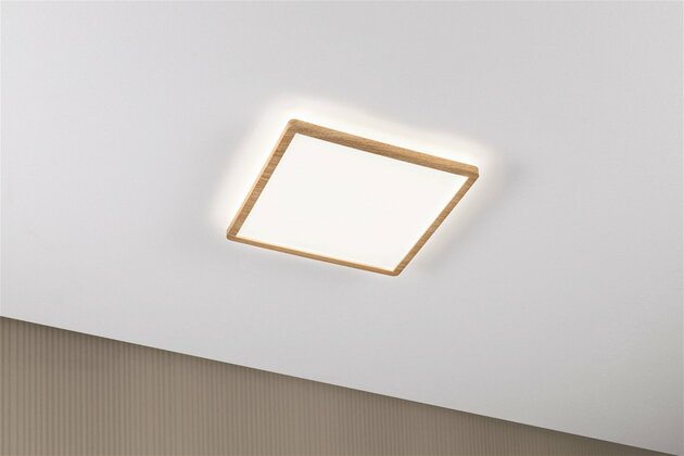 PAULMANN LED Panel Atria Shine Backlight IP44 hranaté 293x293mm 16W 4000K design dřevo 710.35