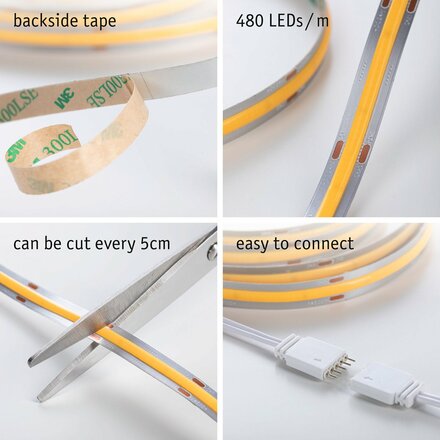 PAULMANN MaxLED 500 LED Strip Full-Line COB základní sada 1,5m 10W 480LEDs/m 2700K 25VA