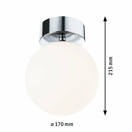 PAULMANN Selection Bathroom LED stropní svítidlo Gove IP44 3000K 230V 9W chrom/satén